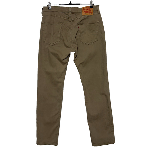 Levis 505 Jeans Mens 34X34 Tan Straight Leg Medium Wash Stretch Workwear - Picture 2 of 10